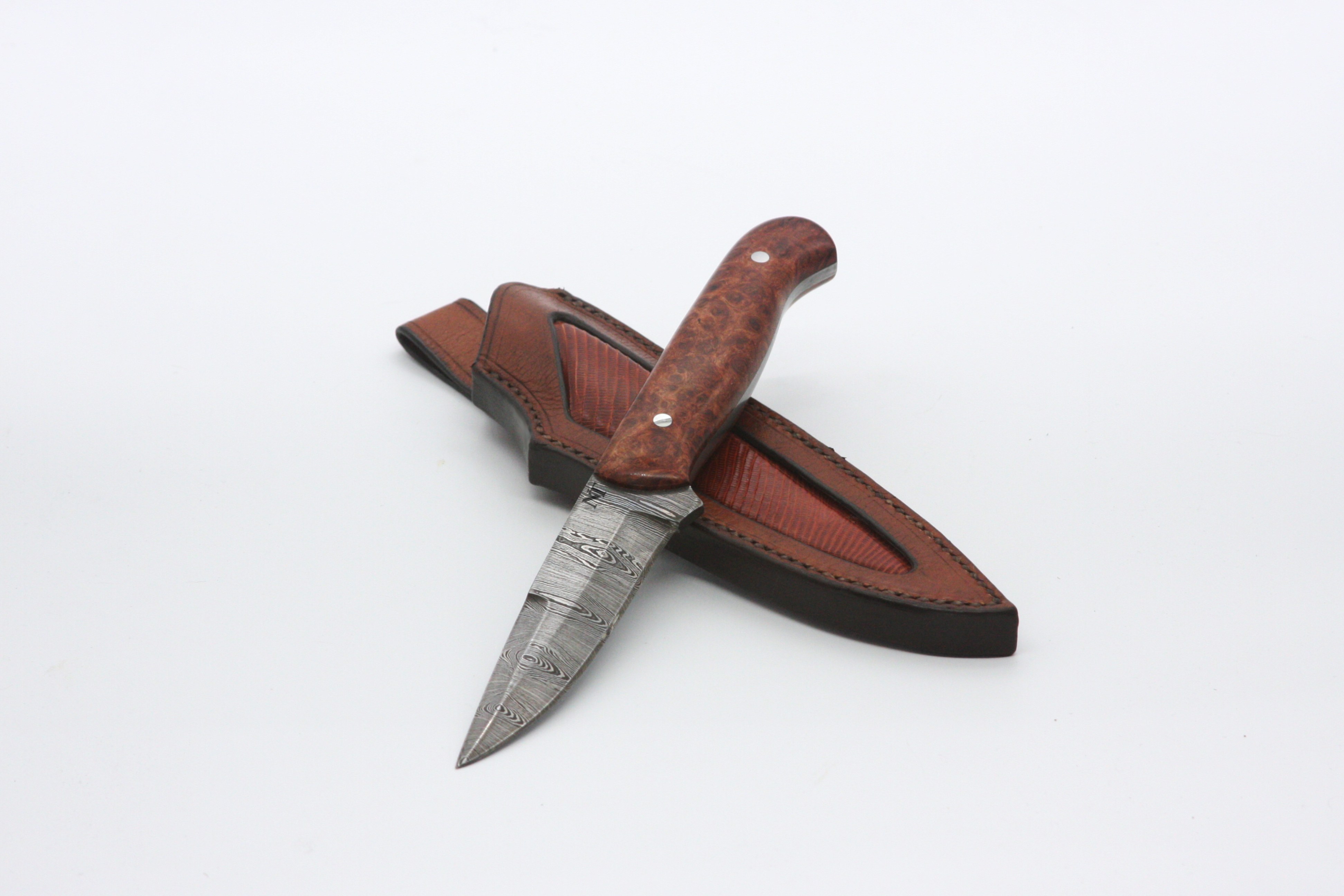 Damascus Red Amboyna Hunter