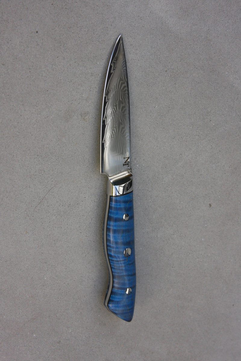 Feather Damascus Paring Knife