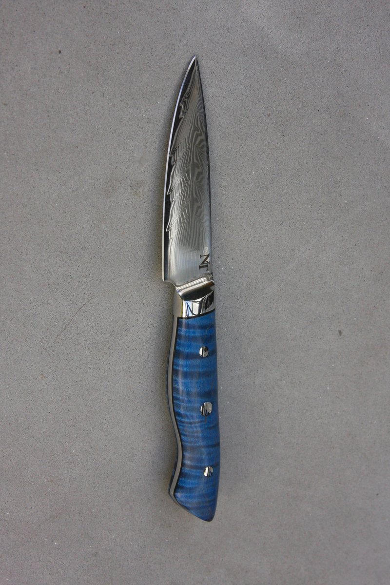 Feather Damascus Paring Knife