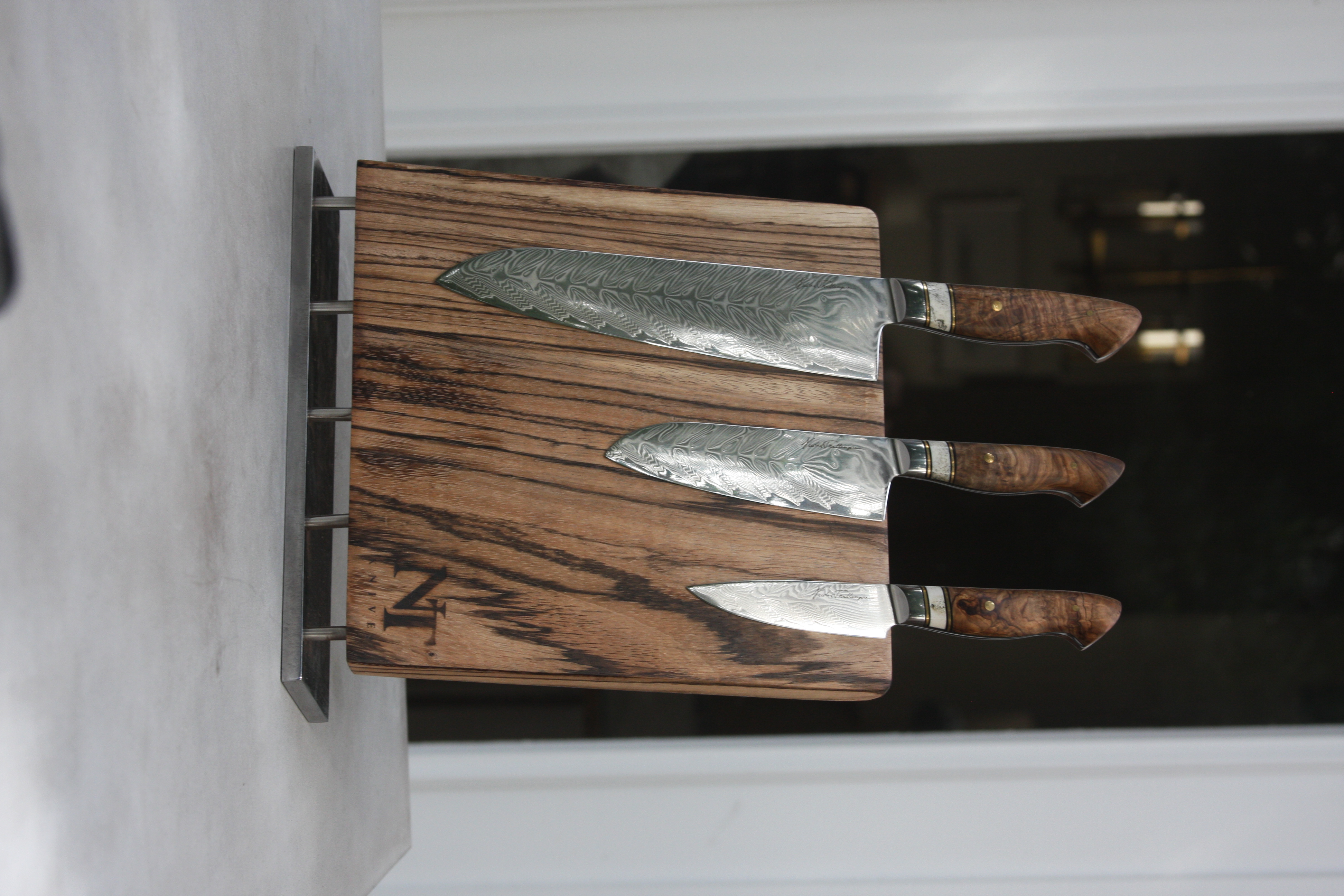 Olive Wood & Deer Antler Chef Set