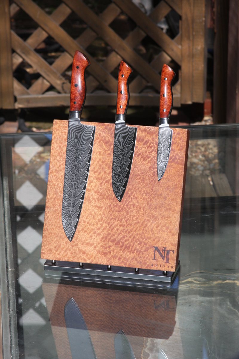 Red Amboyna Titanium & G10 Chef Set